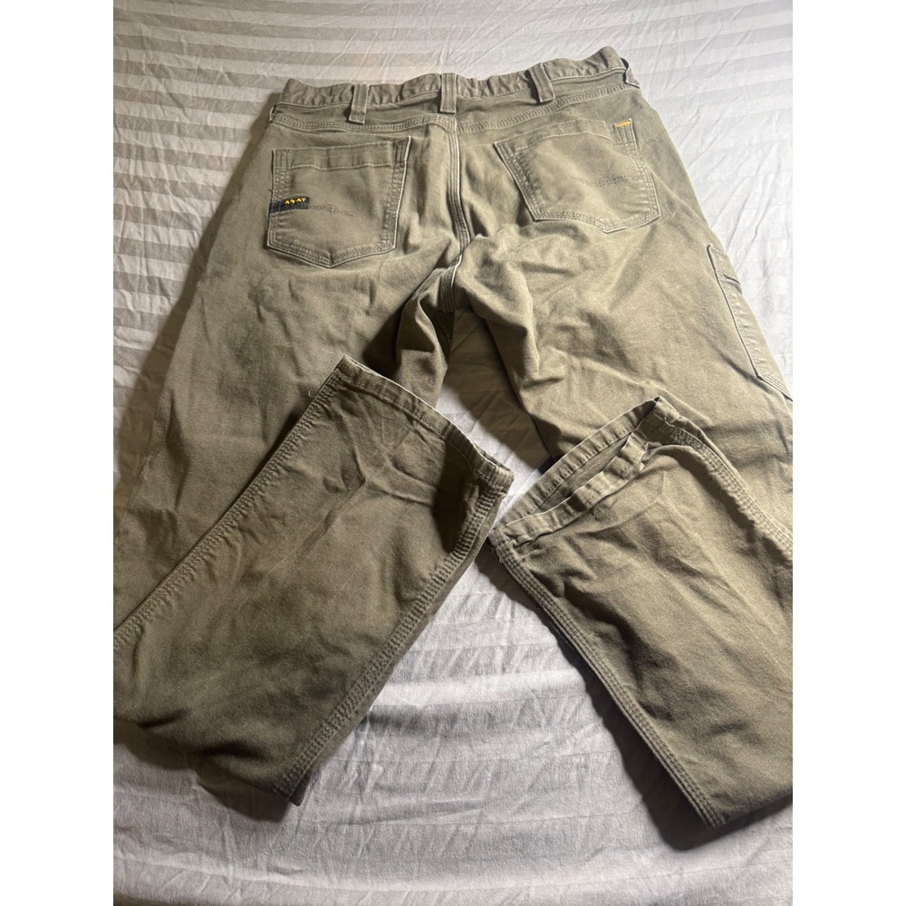 Ariat Rebar M4 Relaxed Straight Leg‎ Cargo Work Pants Mens 30x32 Olive Khaki - Picture 3 of 6